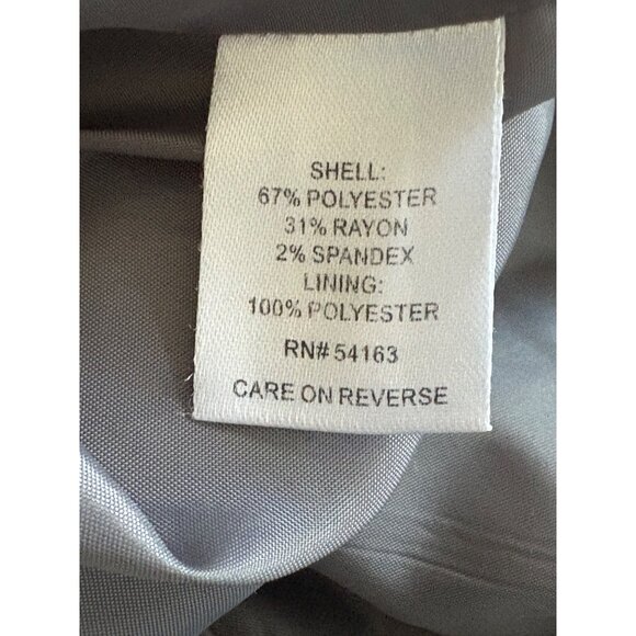 Calvin Klein Gray Long Sleeve Blazer, Single-Button Women's Size 14 - Picture 8 of 8
